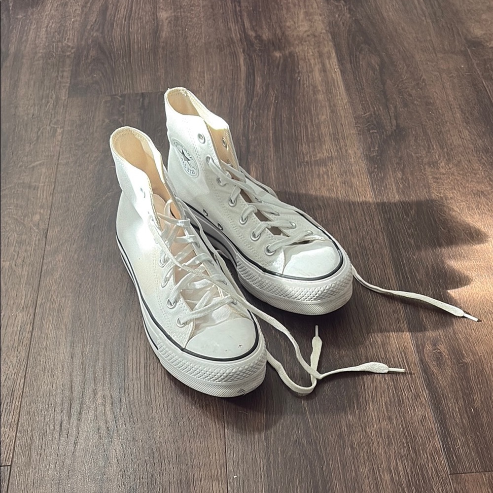 Classic White platform converse High-Top Sneakers